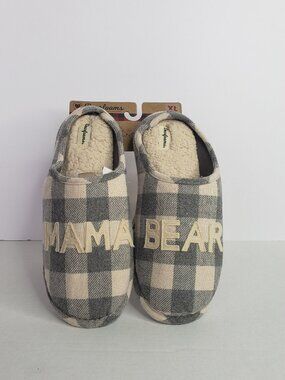Dearfoams Women's Mama Bear Buffalo Check Clog Slipper XL 11-12
